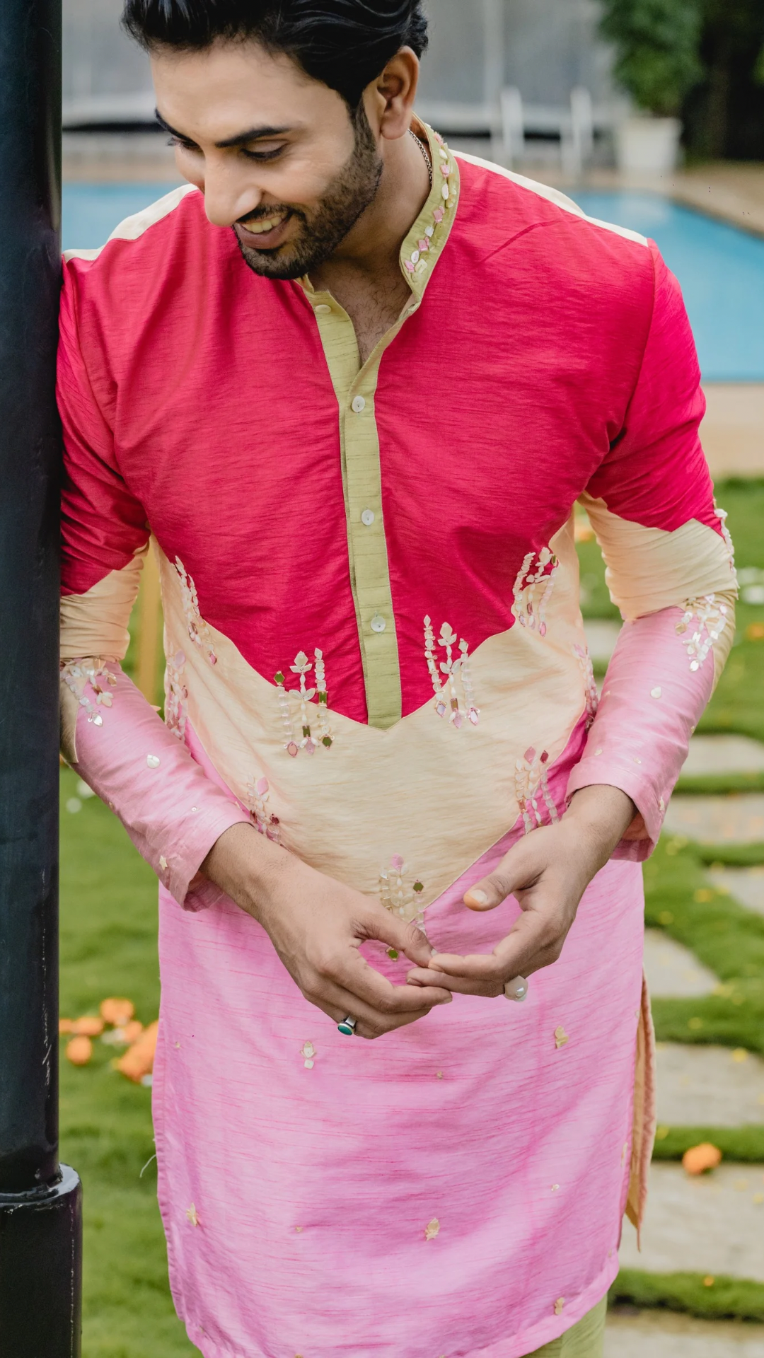 Colorblock Kurta Set