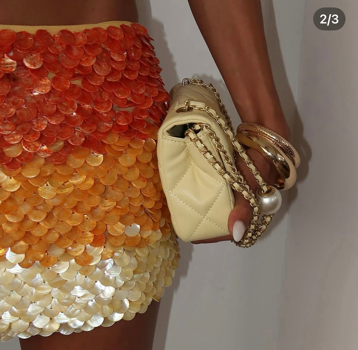 Ombre scale shell skirt (in front only)