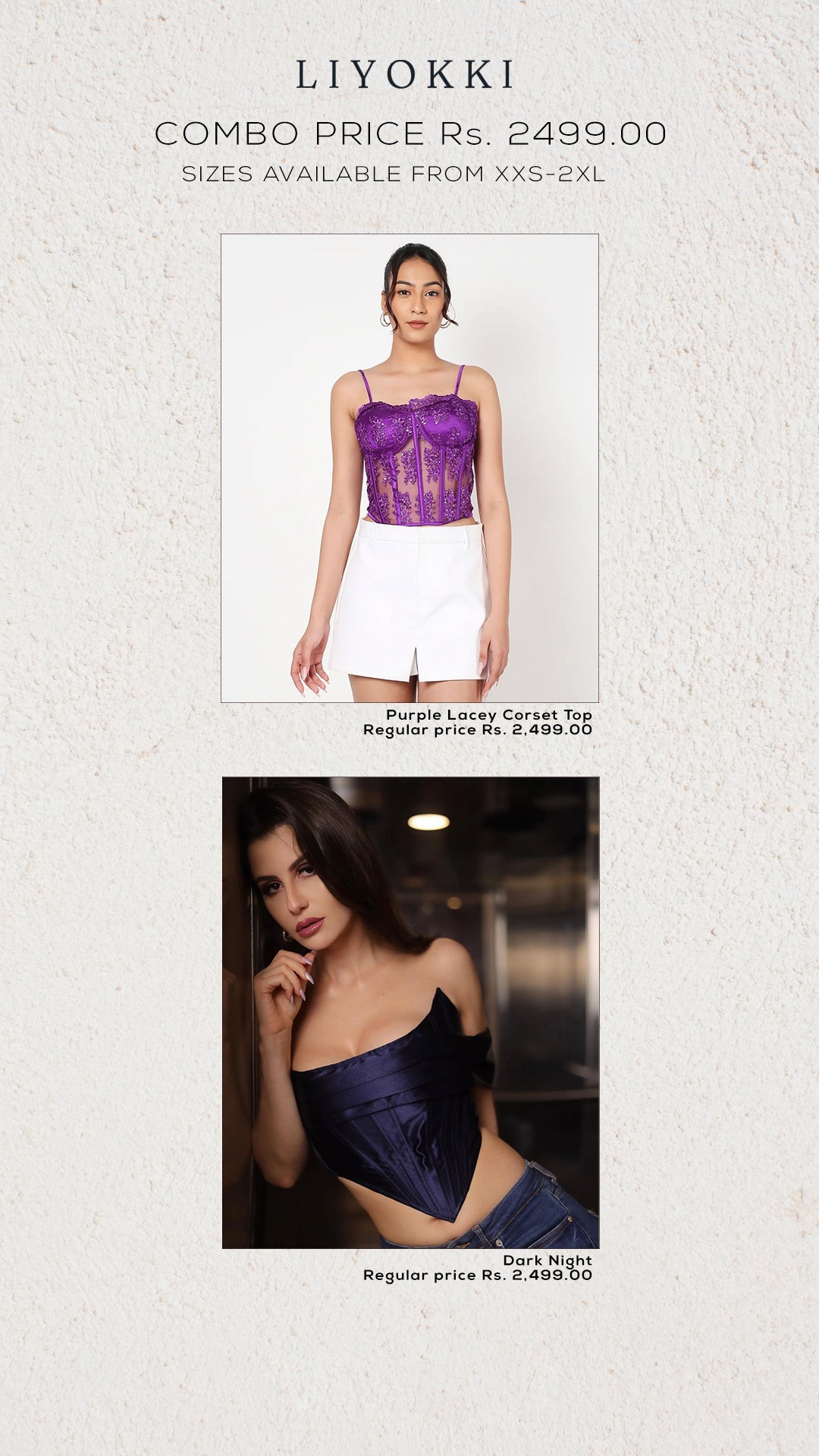 Purple lacey corset top + dark night corset top