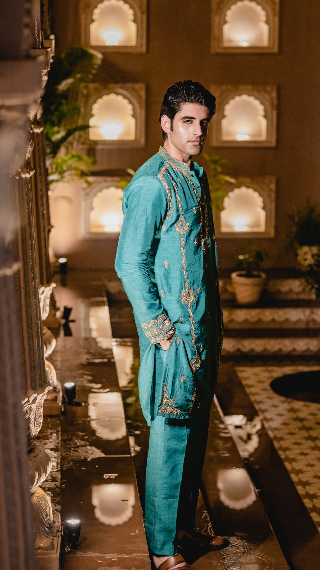 Dola Silk Green Embroidery Kurta