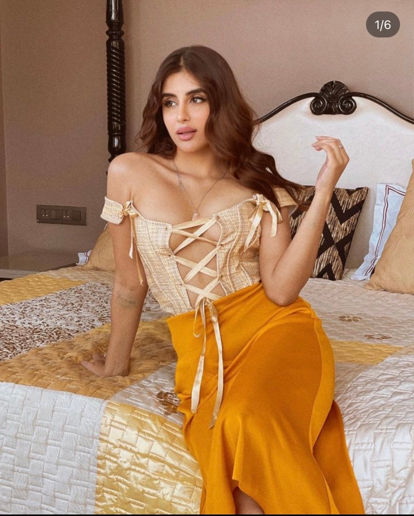 Yellow mellow corset top