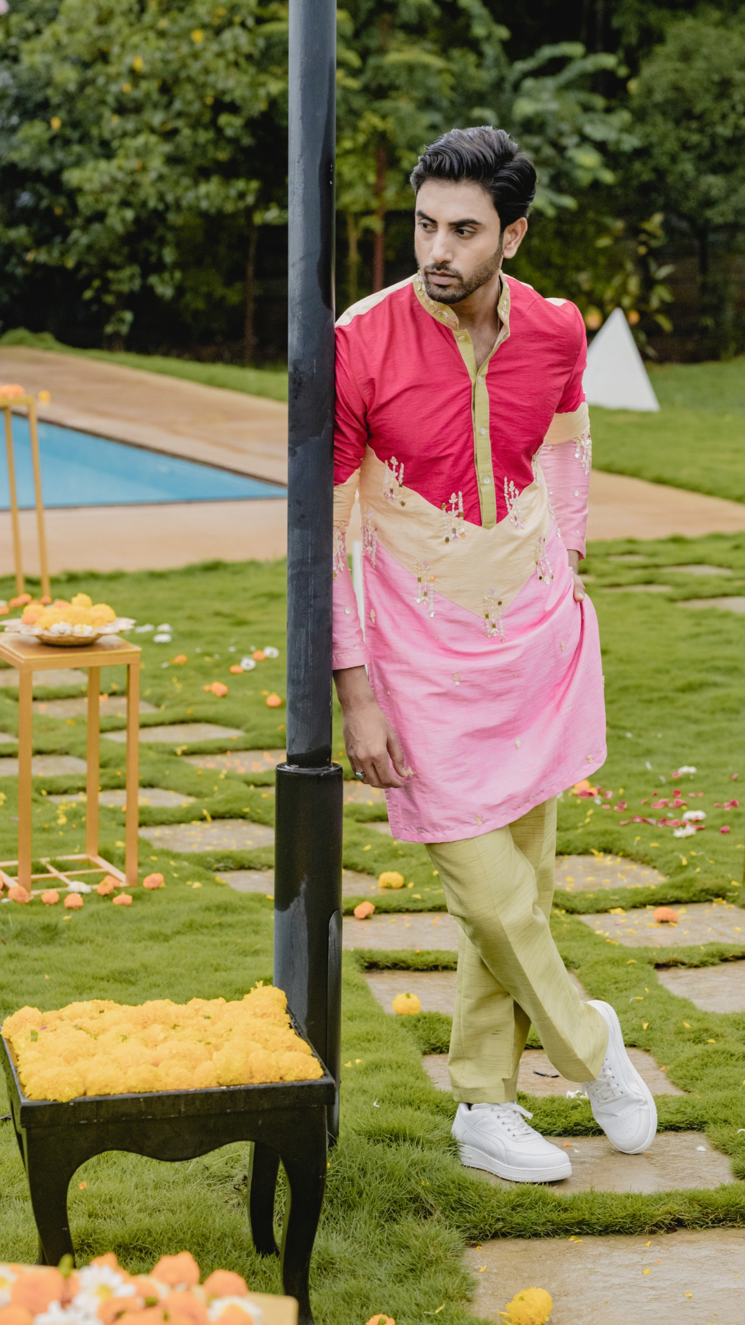 Colorblock Kurta Set