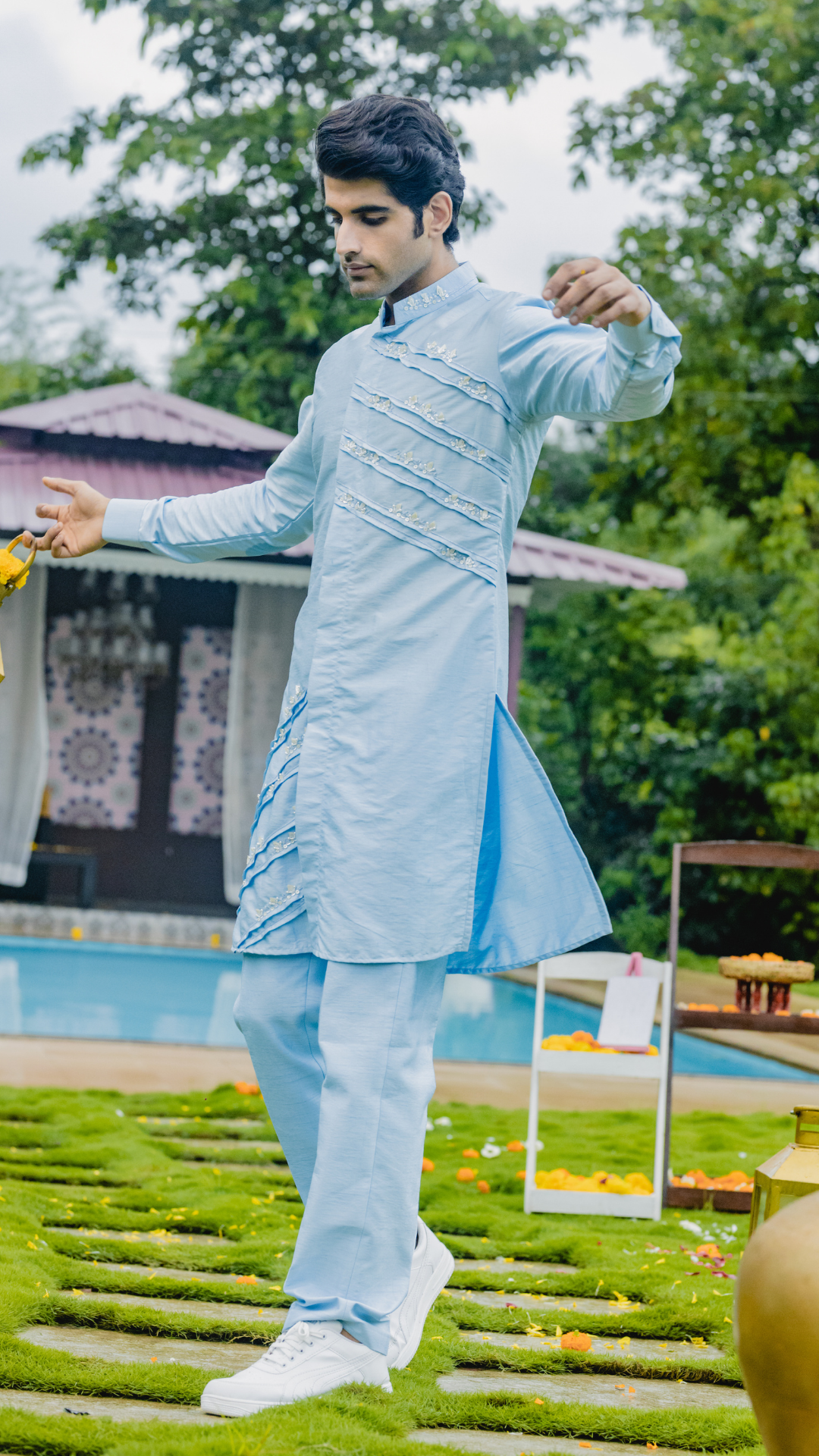 Colorblock Kurta Set
