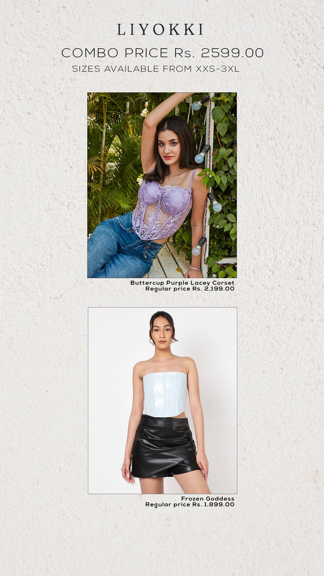 Buttercup lacey corset + blue leatjer corset