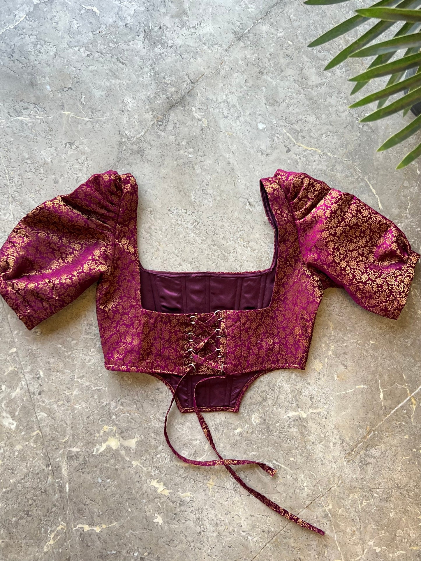 Martini Brocade Magenta Corset Top