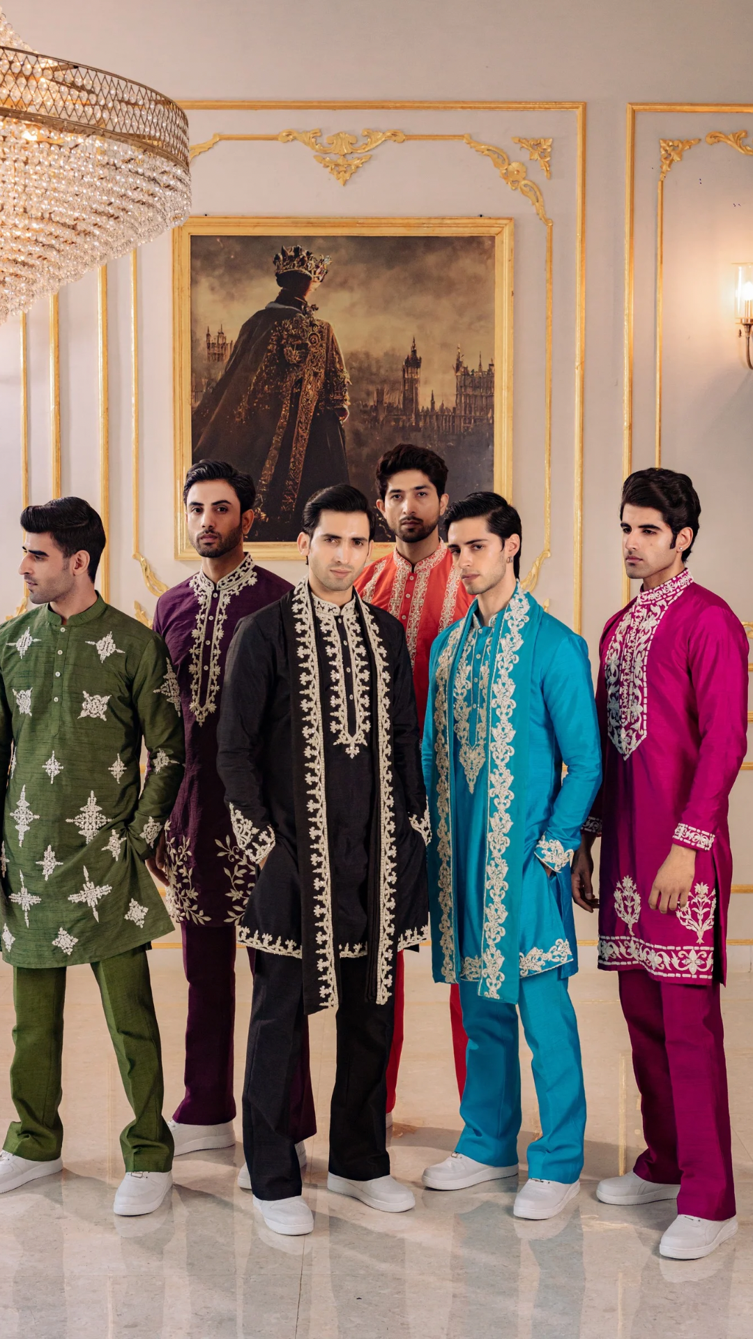Electric green Aari work Kurta Dupatta and Pant