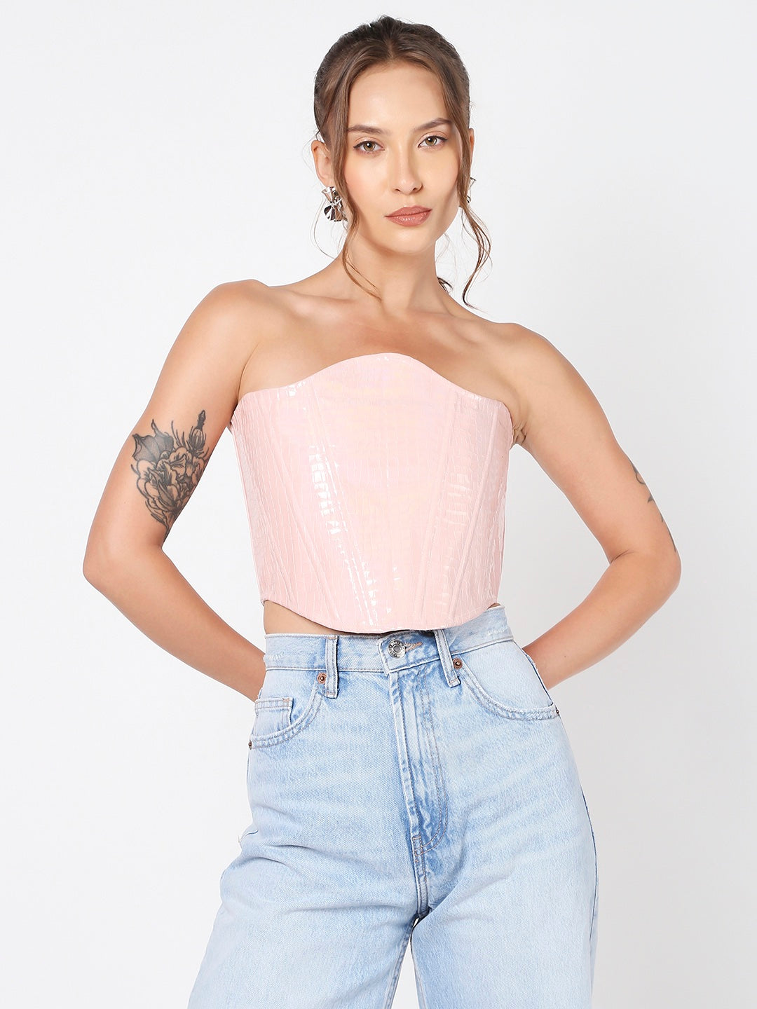 Pink Leather Holographic Corset