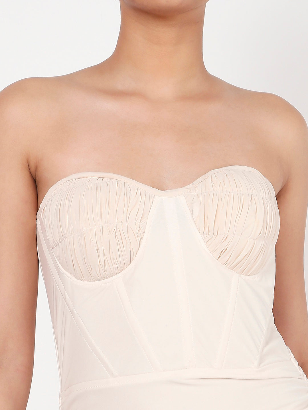 Lycra Crème Corset Dress