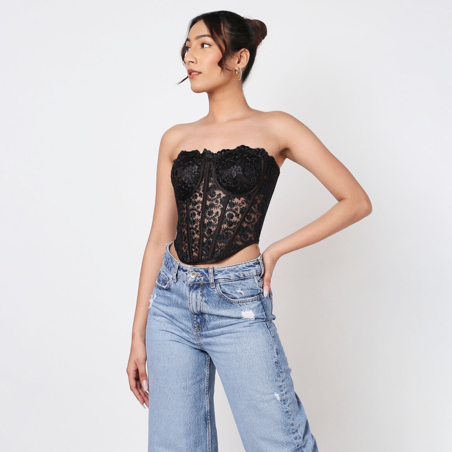 50 Shades Of Black Corset Top