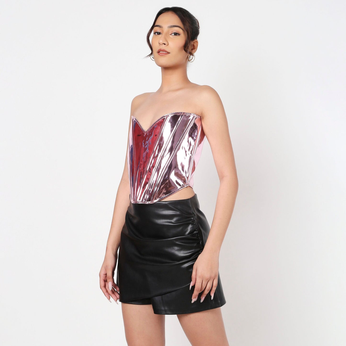 Zendaya Leather Corset Top by