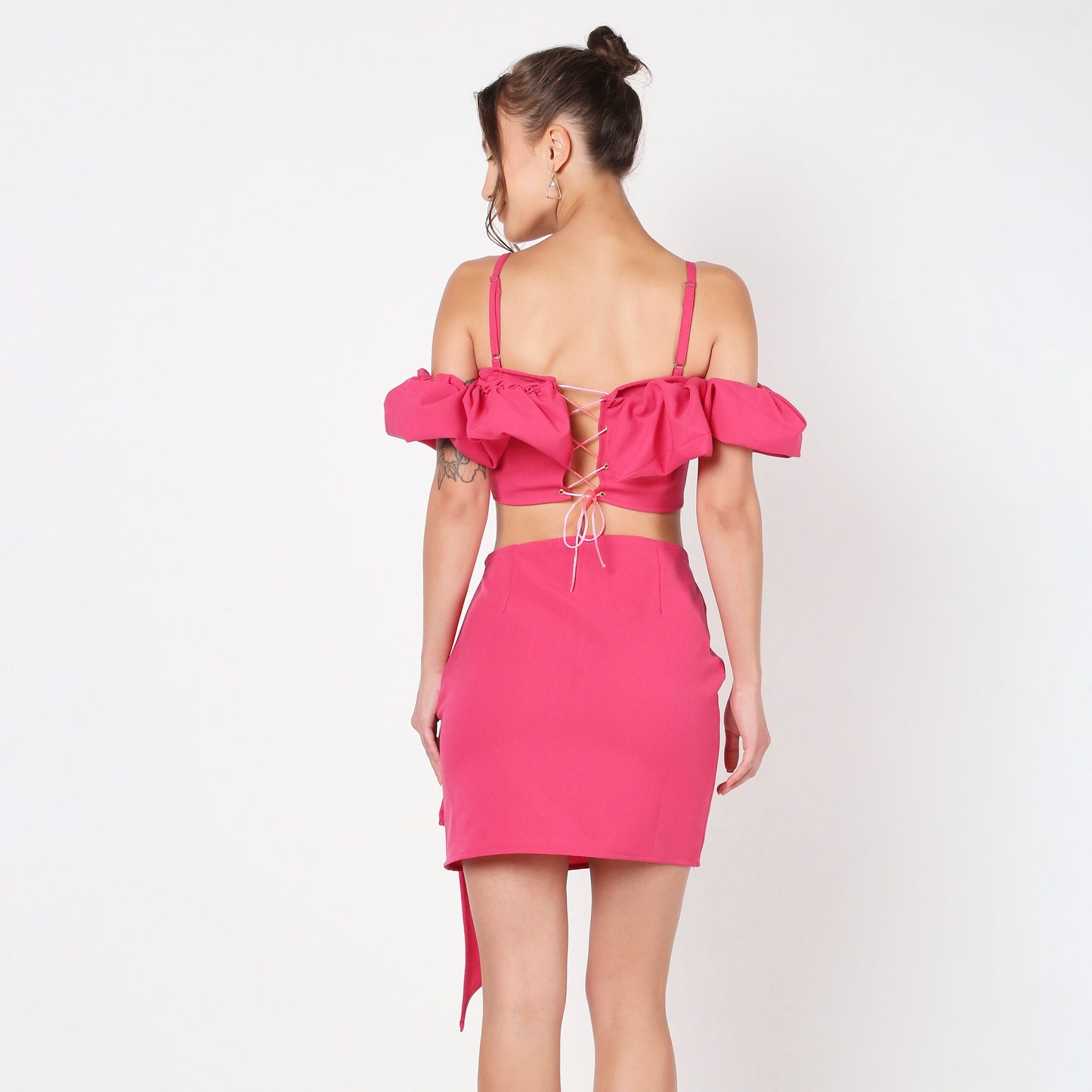 Tate Pink Frill Top And Skirt