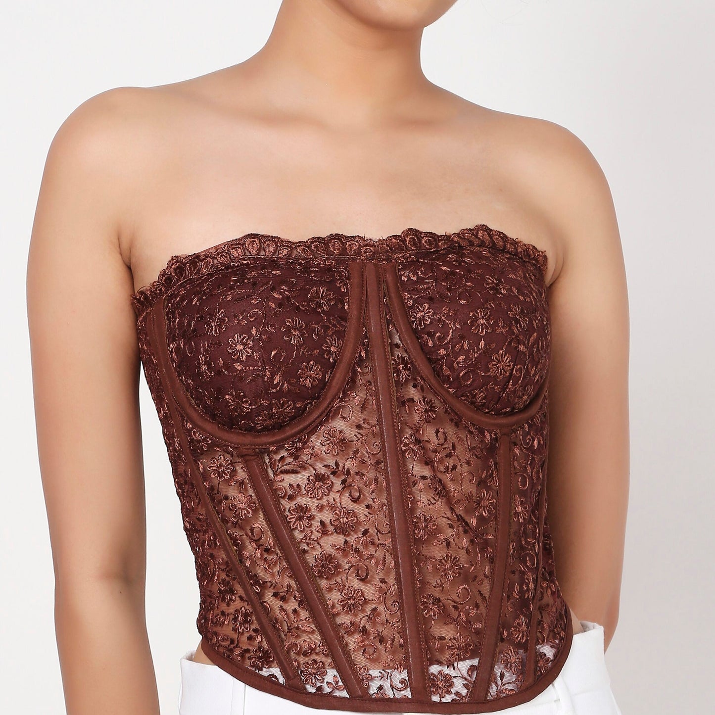 Brown Baddie Lacey Corset
