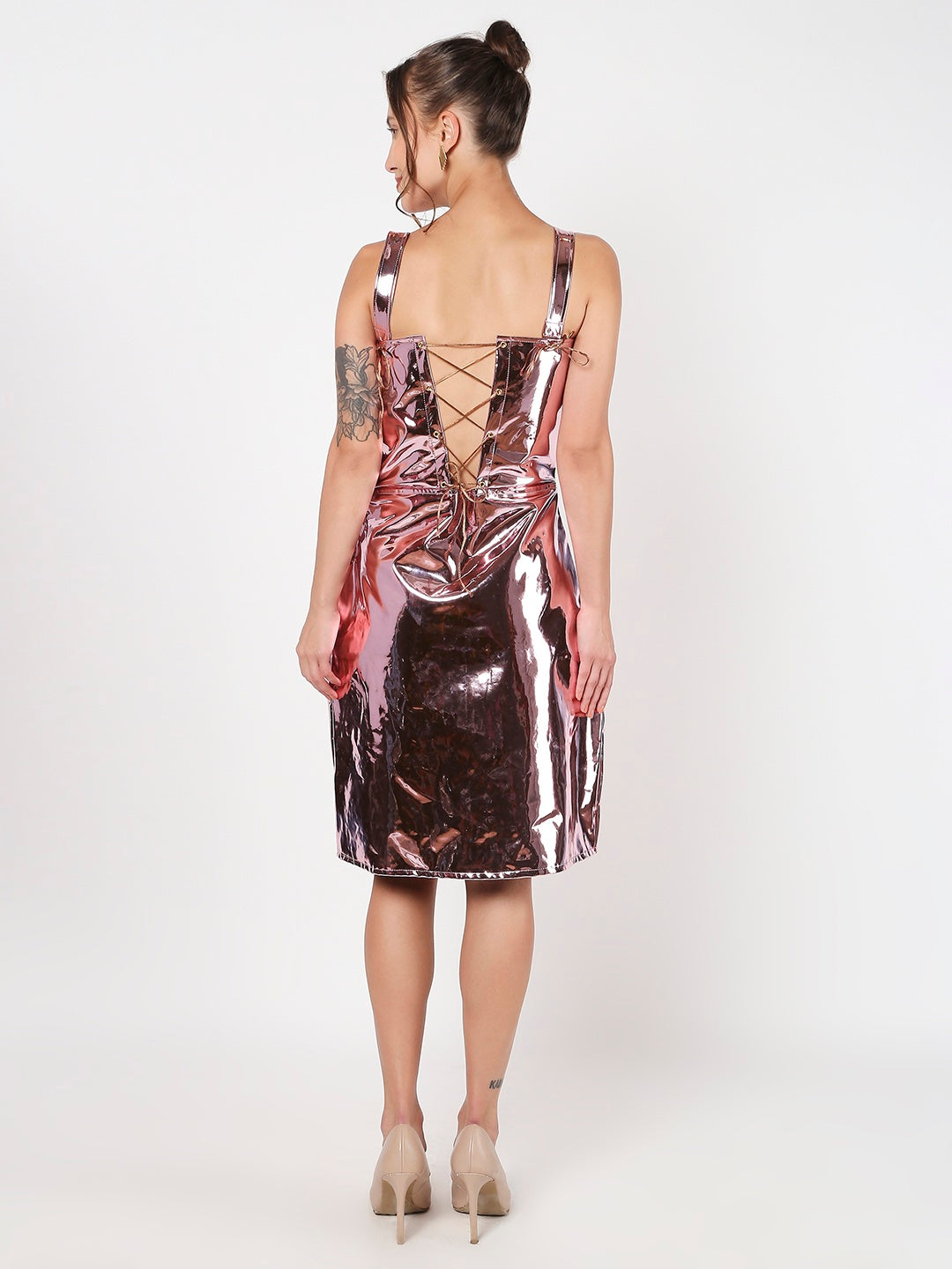 Purple Shiny Leather Corset Dress