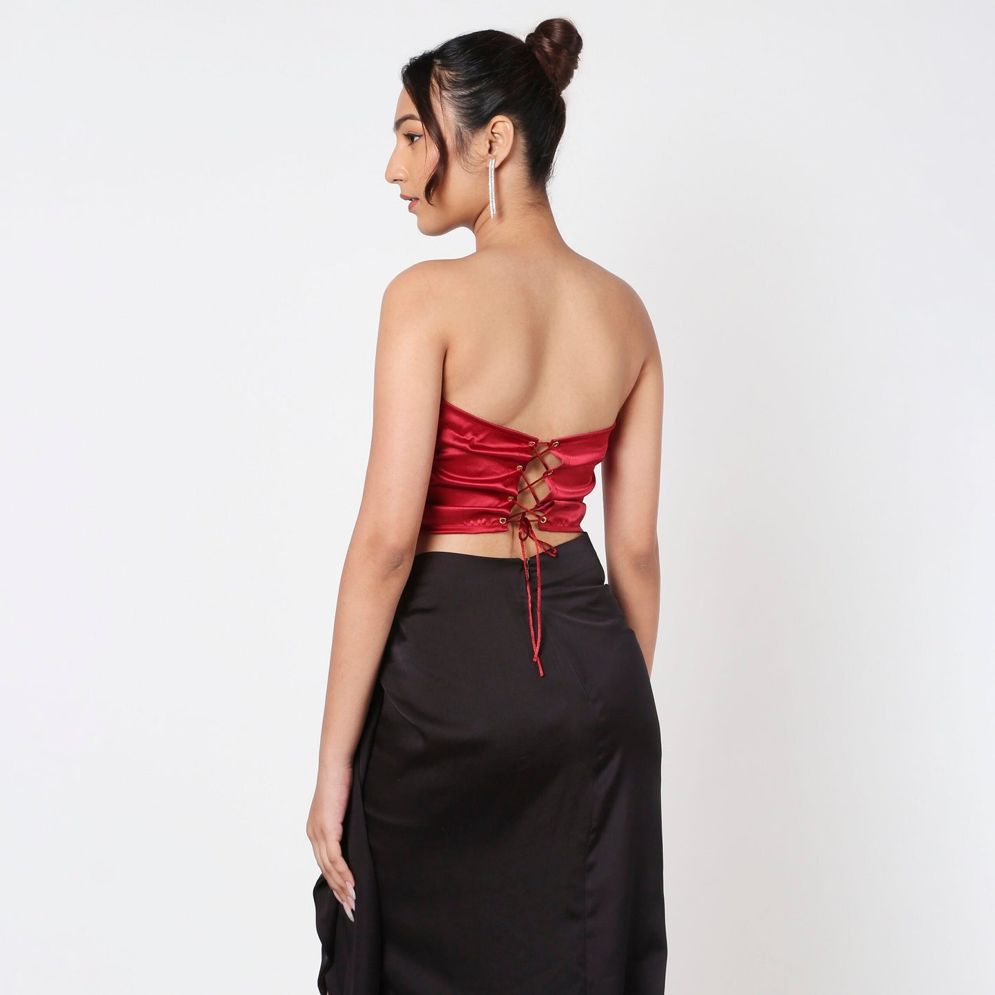 Bella Red Rhinestone Corset Top