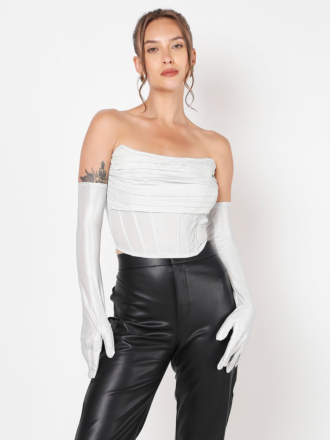 Silver Lining Corset Top With Gloves