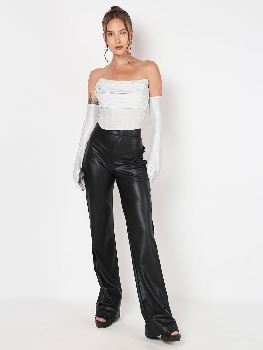 Silver Lining Corset Top With Gloves