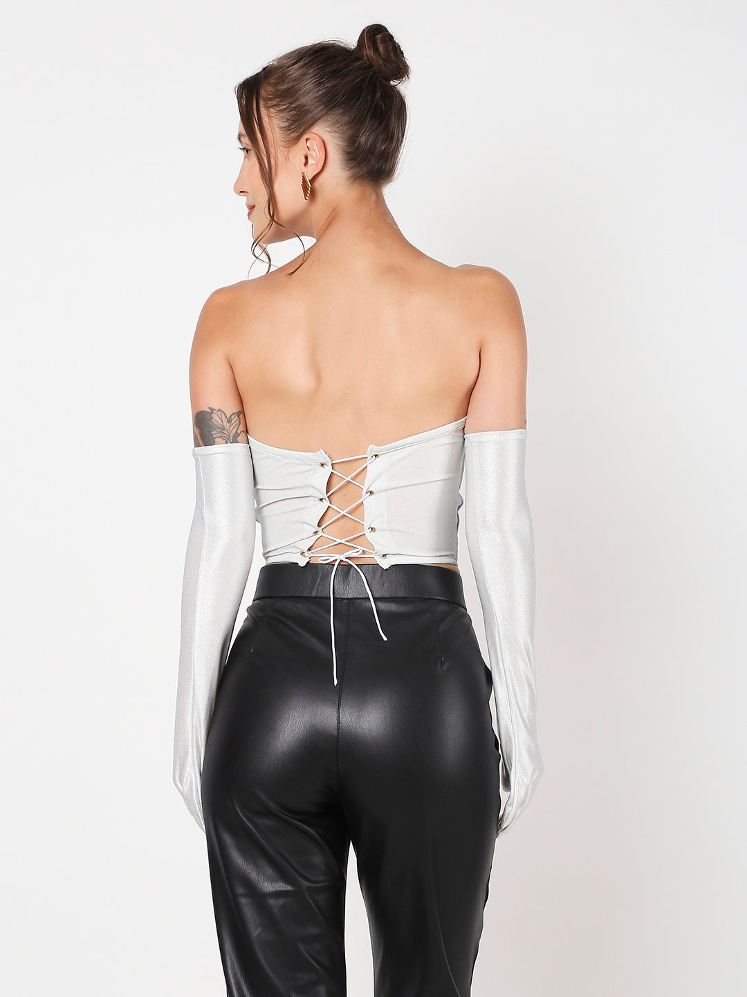 Silver Lining Corset Top With Gloves