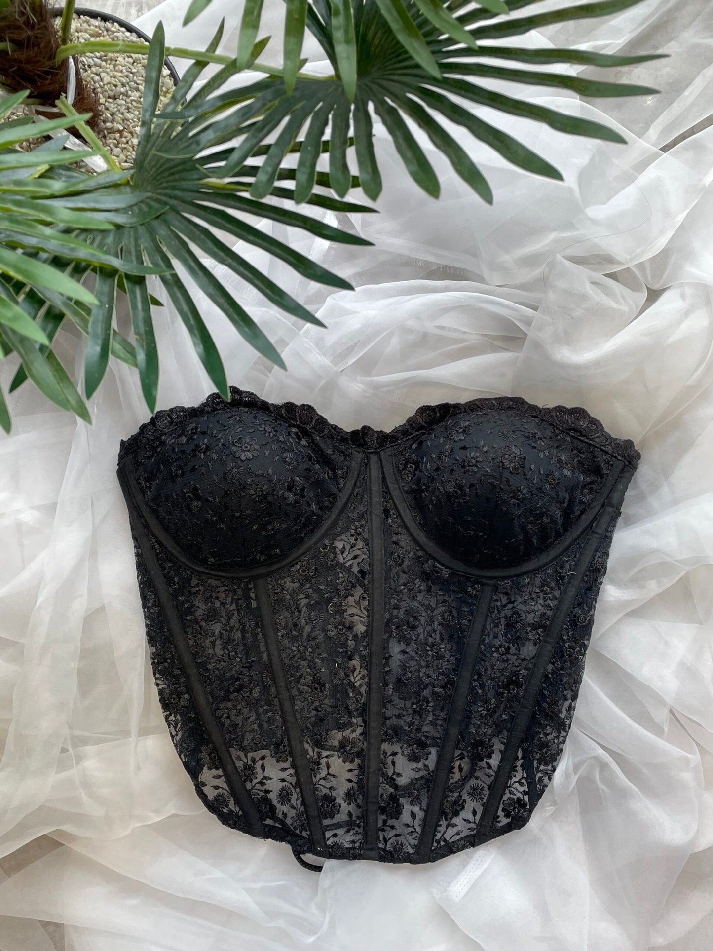 50 shades of black lacey corset