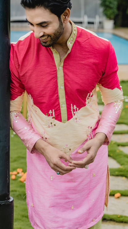 Colorblock Kurta Set