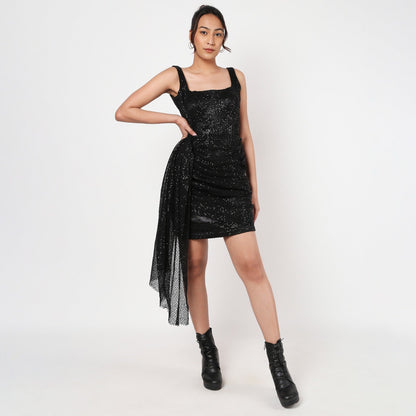 Midnight Sparkle Rhinestone Dress