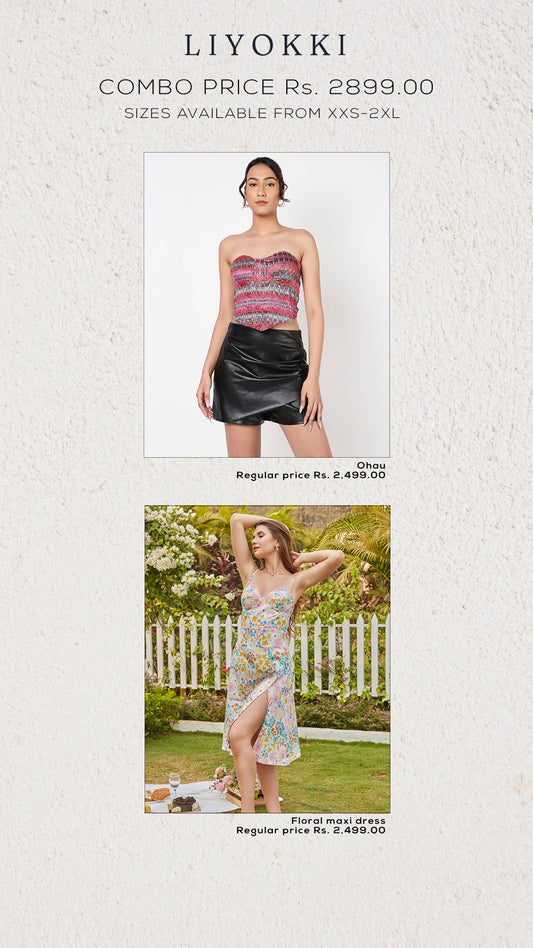 Ohau corset + long floral dress
