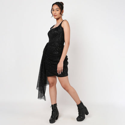 Midnight Sparkle Rhinestone Dress