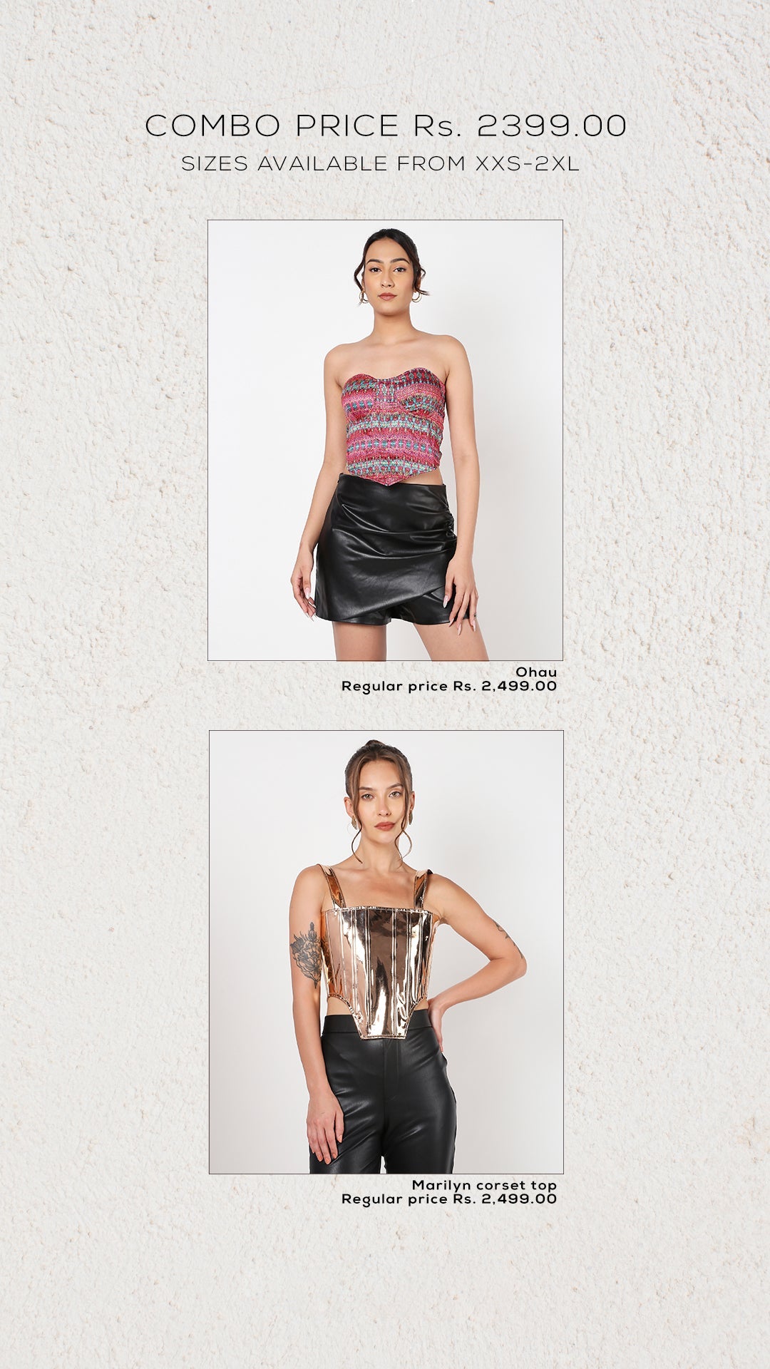 Ohau corset top + Marilyn corset top COMBO