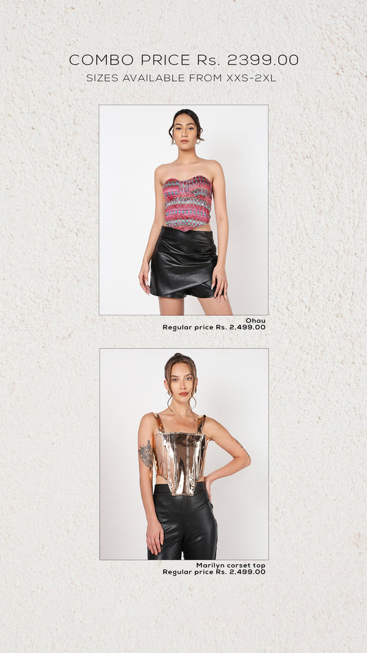 Ohau corset top + Marilyn corset top COMBO
