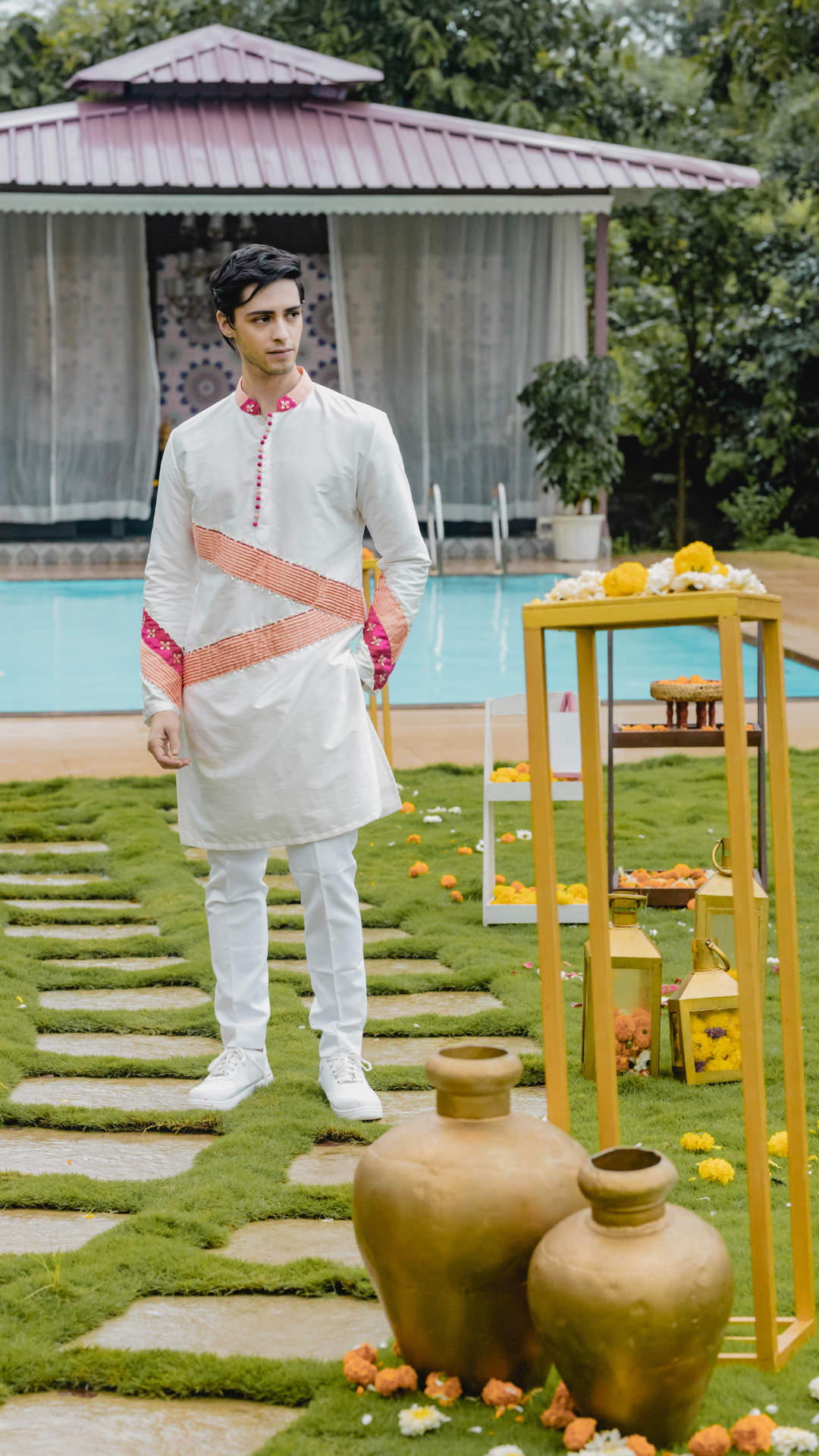 Colorblock Kurta Set