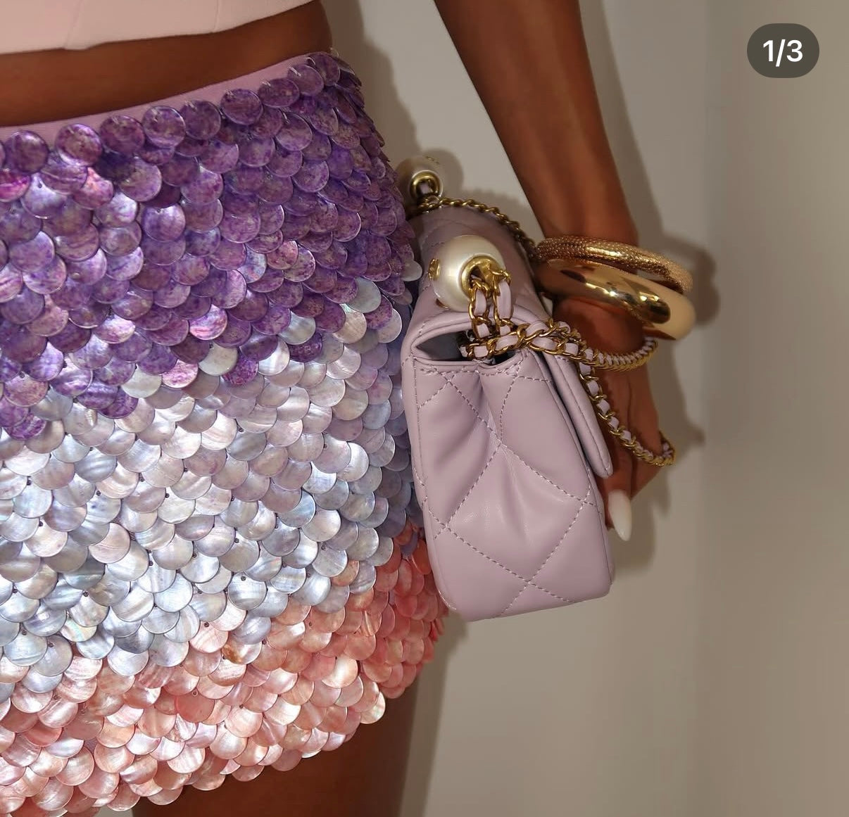 Ombre scale shell skirt (in front only)