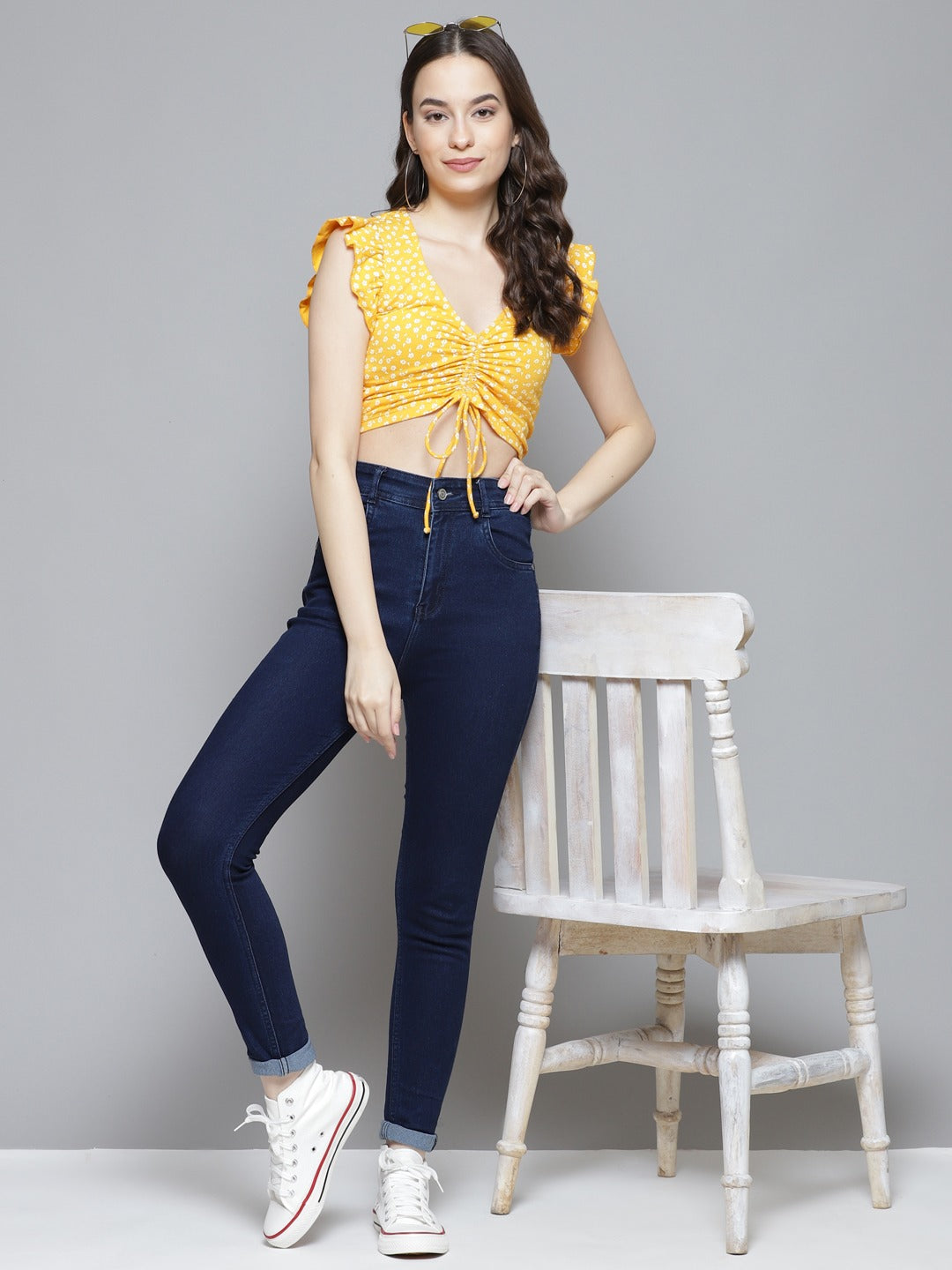 Yellow crop top