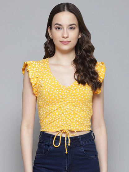 Yellow crop top