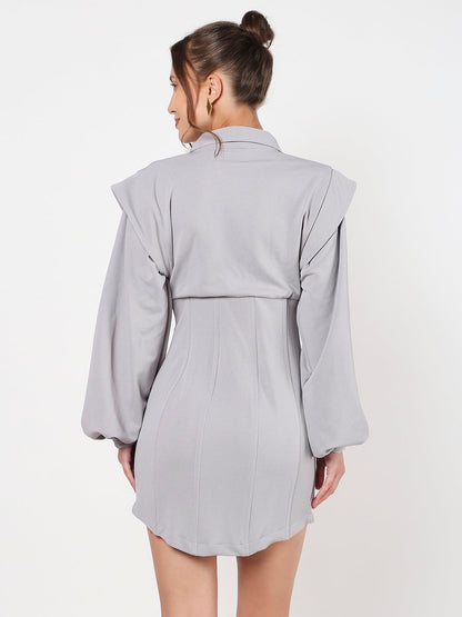 Dynasty Light Grey Corset dress