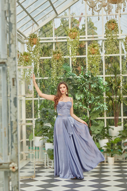 Purple satin lehenga