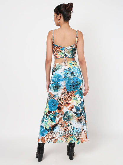 Blue long skirt