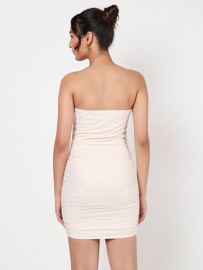 Lycra Crème Corset Dress