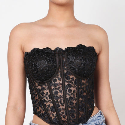50 Shades Of Black Corset Top