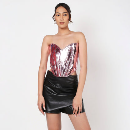Zendaya Leather Corset Top by
