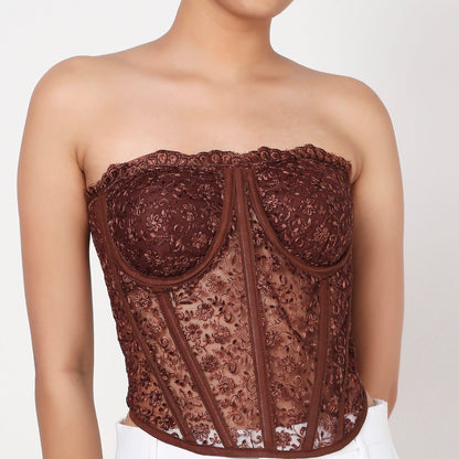 Brown Baddie Lacey Corset