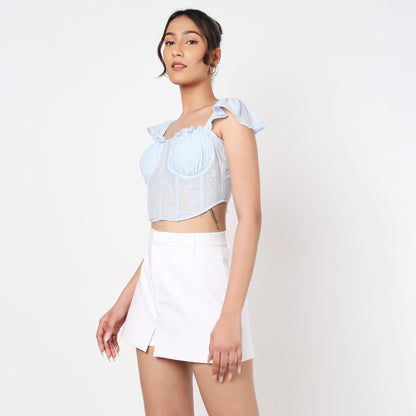 Blue Gabriel Lacey Corset Top