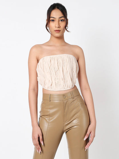 Crème Lycra Corset Top