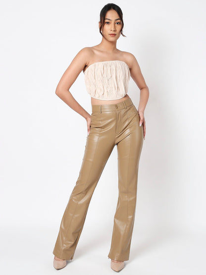 Crème Lycra Corset Top