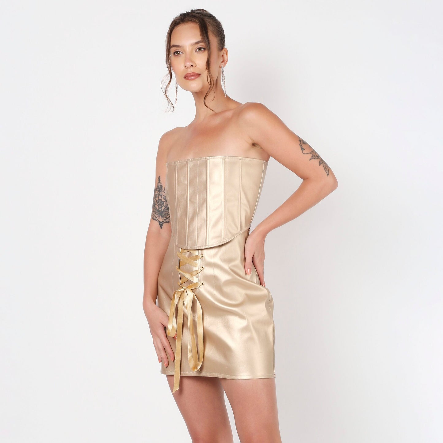 Princess Leia Corset and Skirt Faux Leather Coord Set
