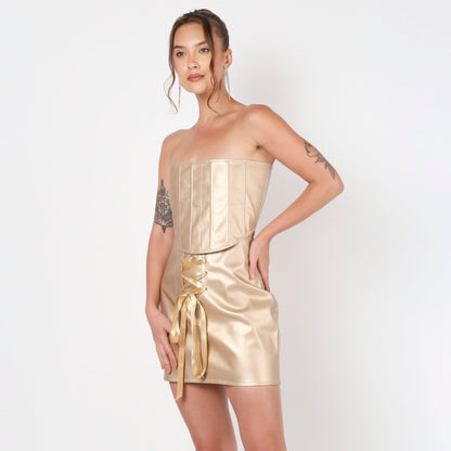 Princess Leia Corset and Skirt Faux Leather Coord Set