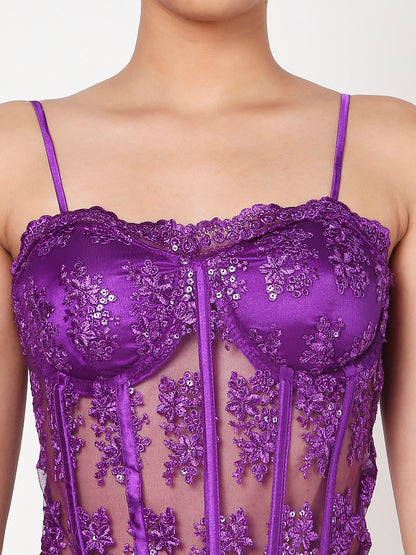 Purple Lacey Corset Top