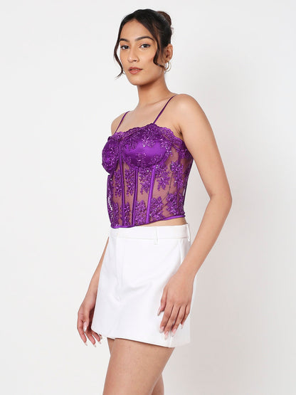 Purple Lacey Corset Top