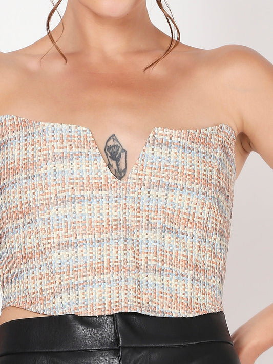 Chatai Brown Blue Tone corset